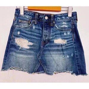 American Eagle Outfitters Distressed  Jean Skirt Size 00